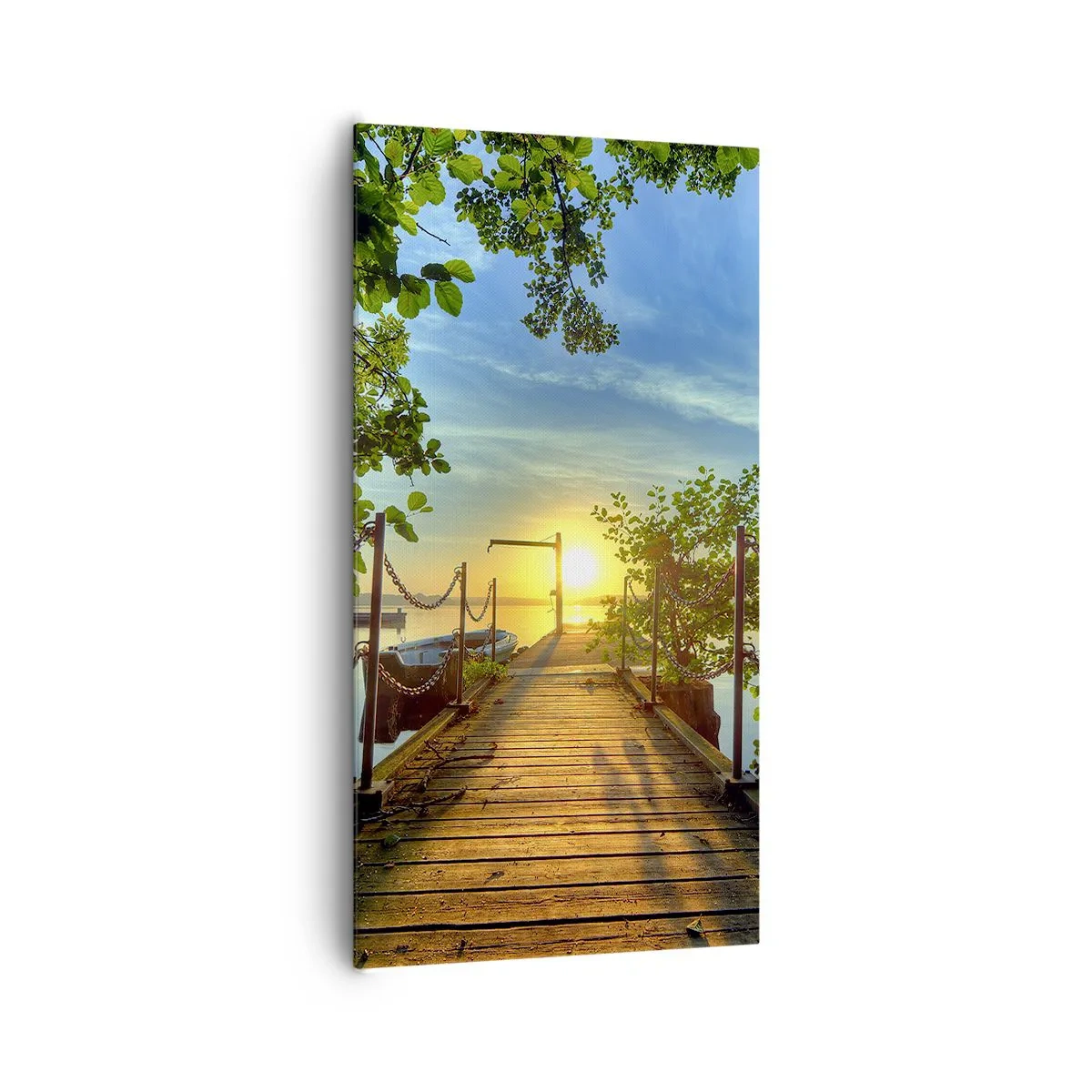 Lærredstryk - Billede på lærred - Mod vest ved vandet - 65x120 cm