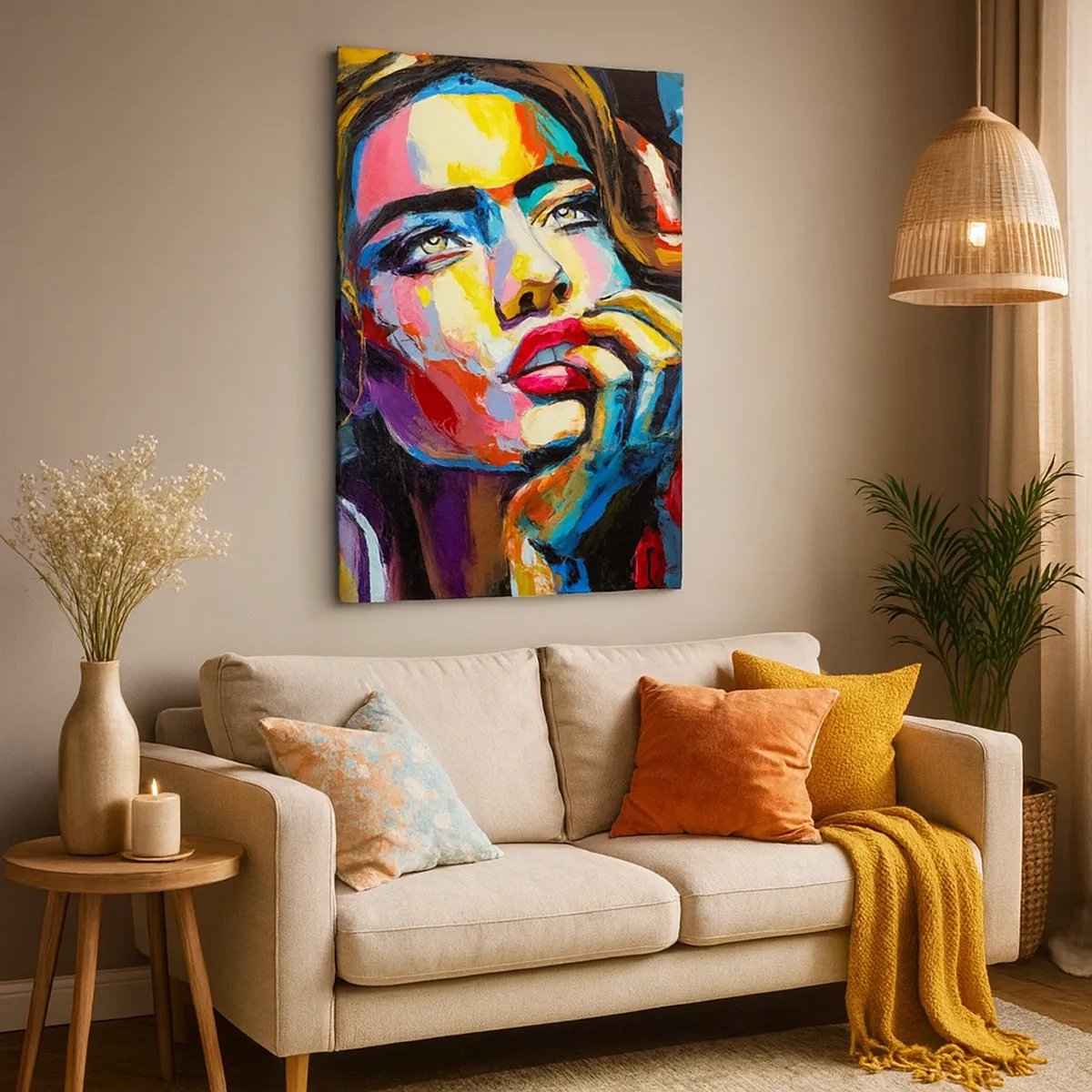 Lærredstryk - Billede på lærred - Drømme som fugle svæver gennem himlen - 50x70 cm