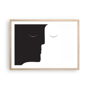 Plakat i ramme af lyst egetræ - Modsætningernes enhed - 70x50 cm
