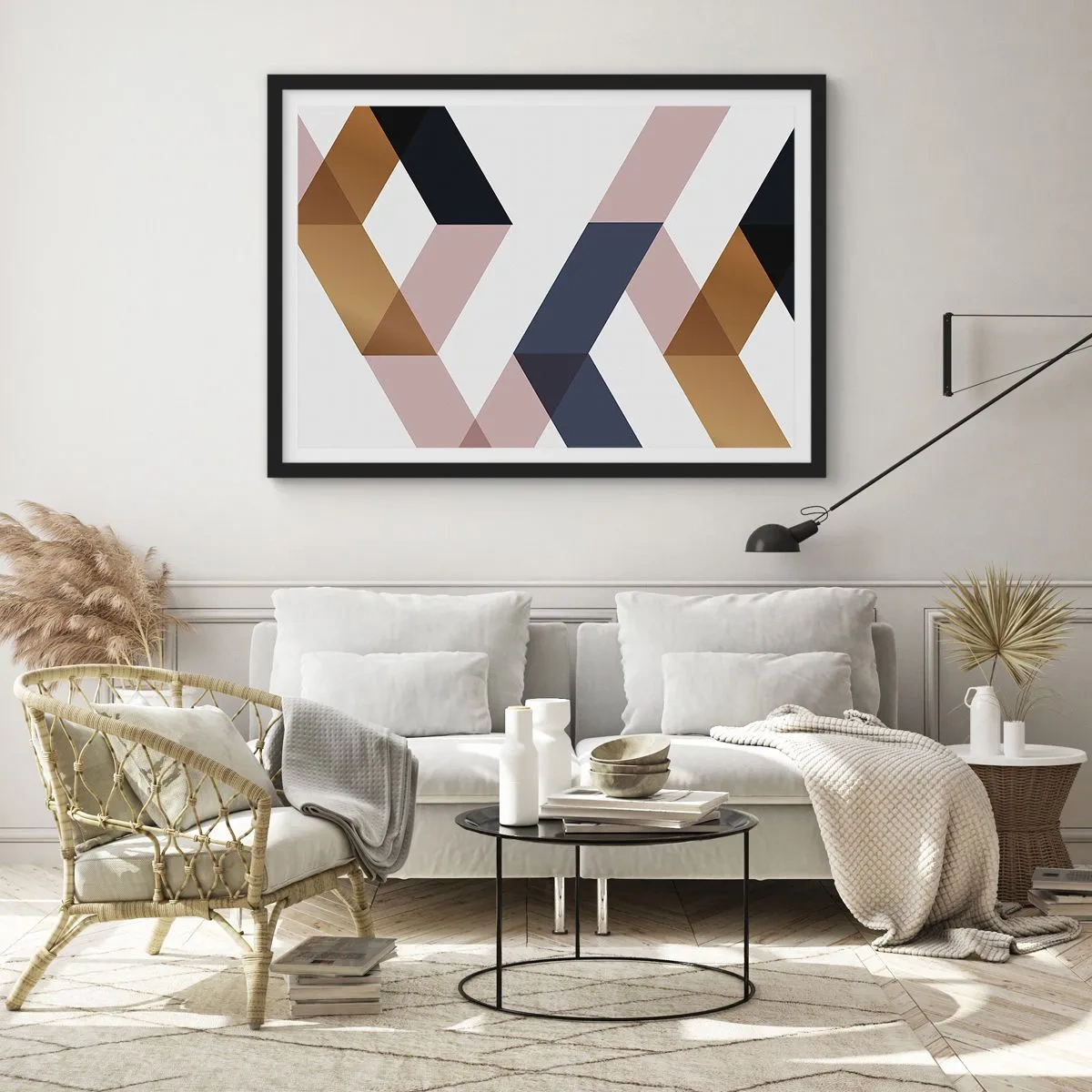 Plakat i sort ramme - Planer og vinkler - 70x50 cm