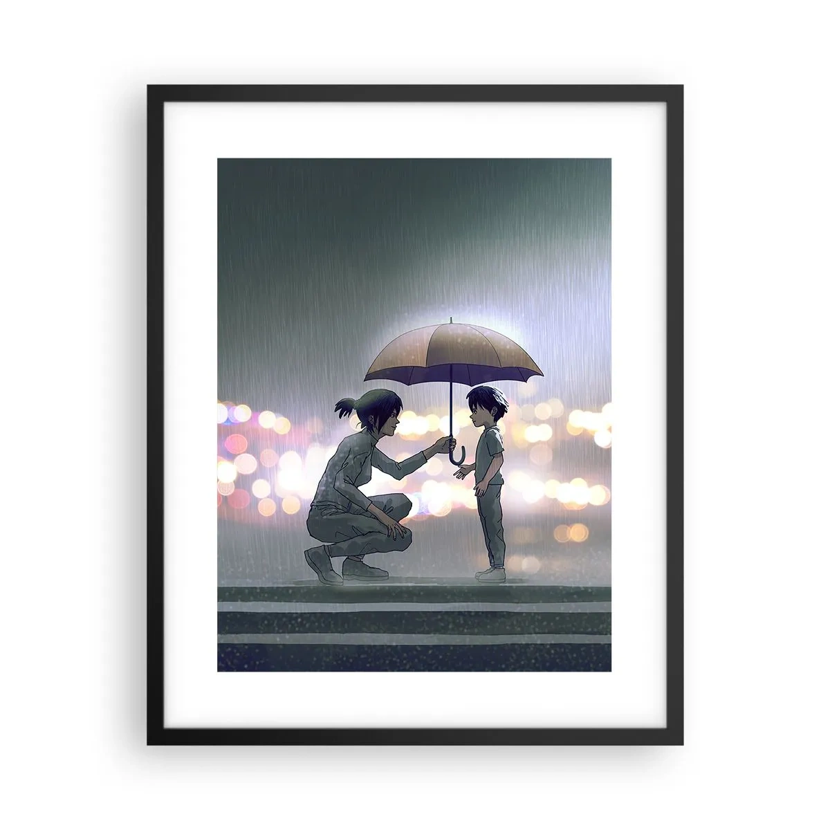 Plakat i sort ramme - Og alt er godt nu - 40x50 cm