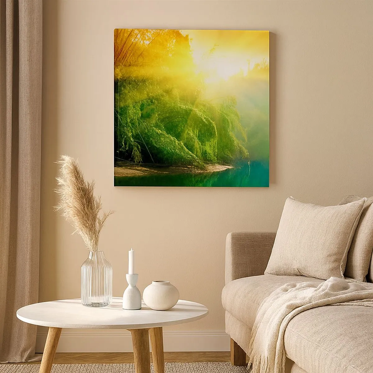 Lærredstryk - Billede på lærred - Drukner i sol og skygge - 30x30 cm