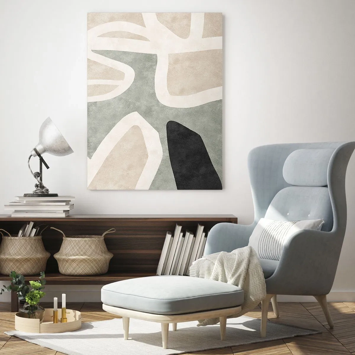 Billede på glas - Komposition med et sort tema - 50x70 cm