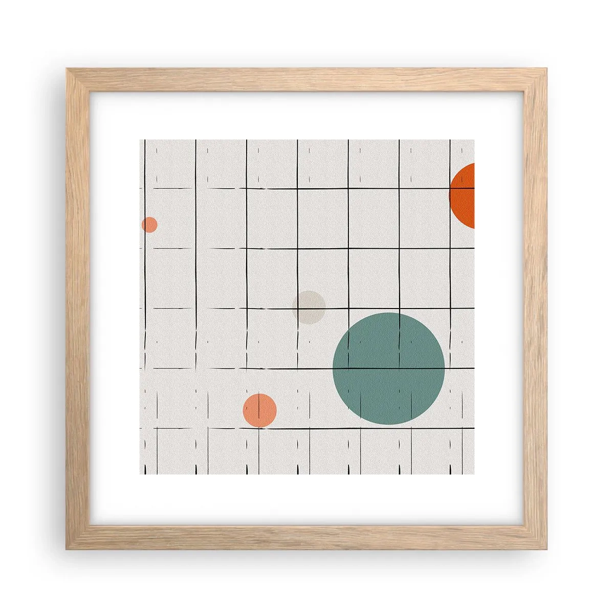 Plakat i ramme af lyst egetræ - Fanget i en fælde. Os eller dem? - 30x30 cm