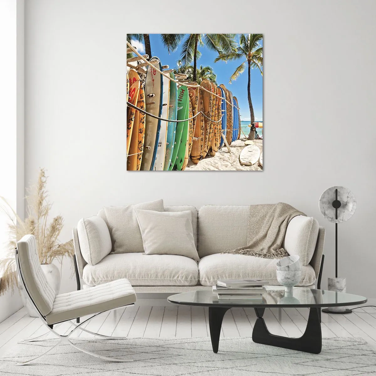 Billede på glas - Solrig sjov - 70x70 cm