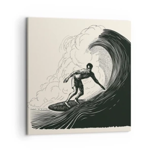 Lærredstryk - Billede på lærred - Bølgens konge - 60x60 cm