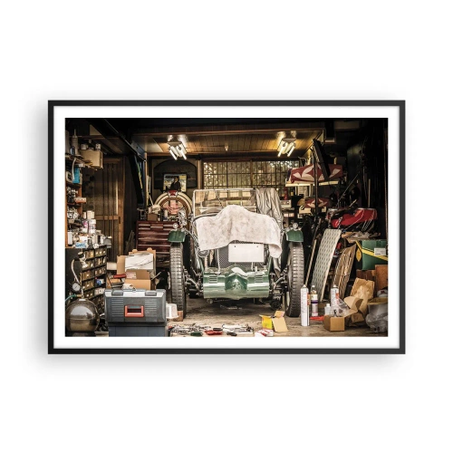 Plakat i sort ramme - Tilbage til fortiden - 100x70 cm