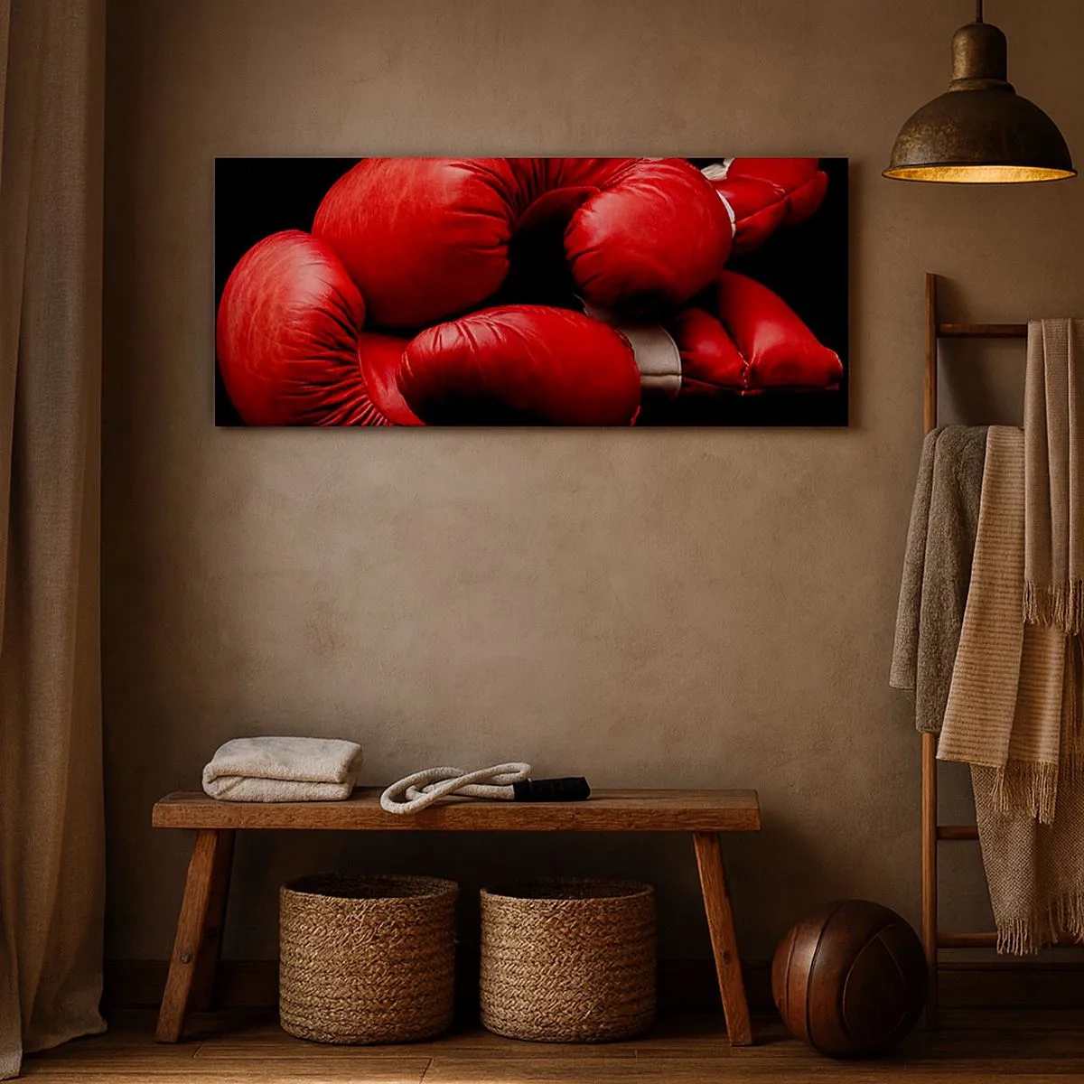 Lærredstryk - Billede på lærred - Kampens spænding bag os - 100x40 cm