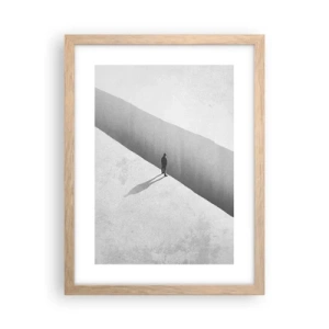 Plakat i ramme af lyst egetræ - Lys destination - 30x40 cm