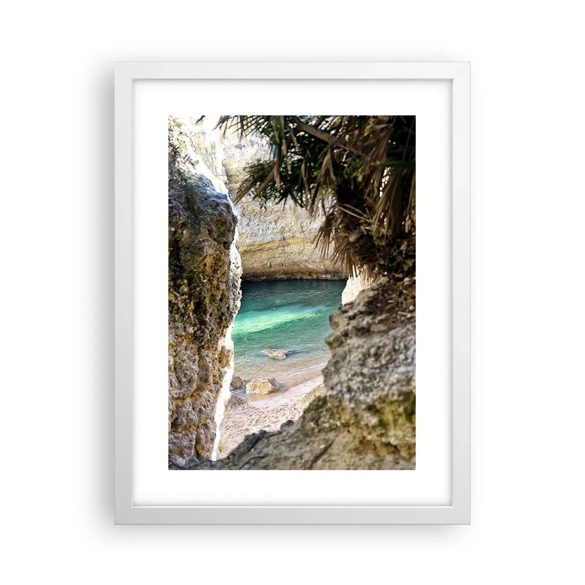 Plakat i hvid ramme - Turkis bugt - 30x40 cm