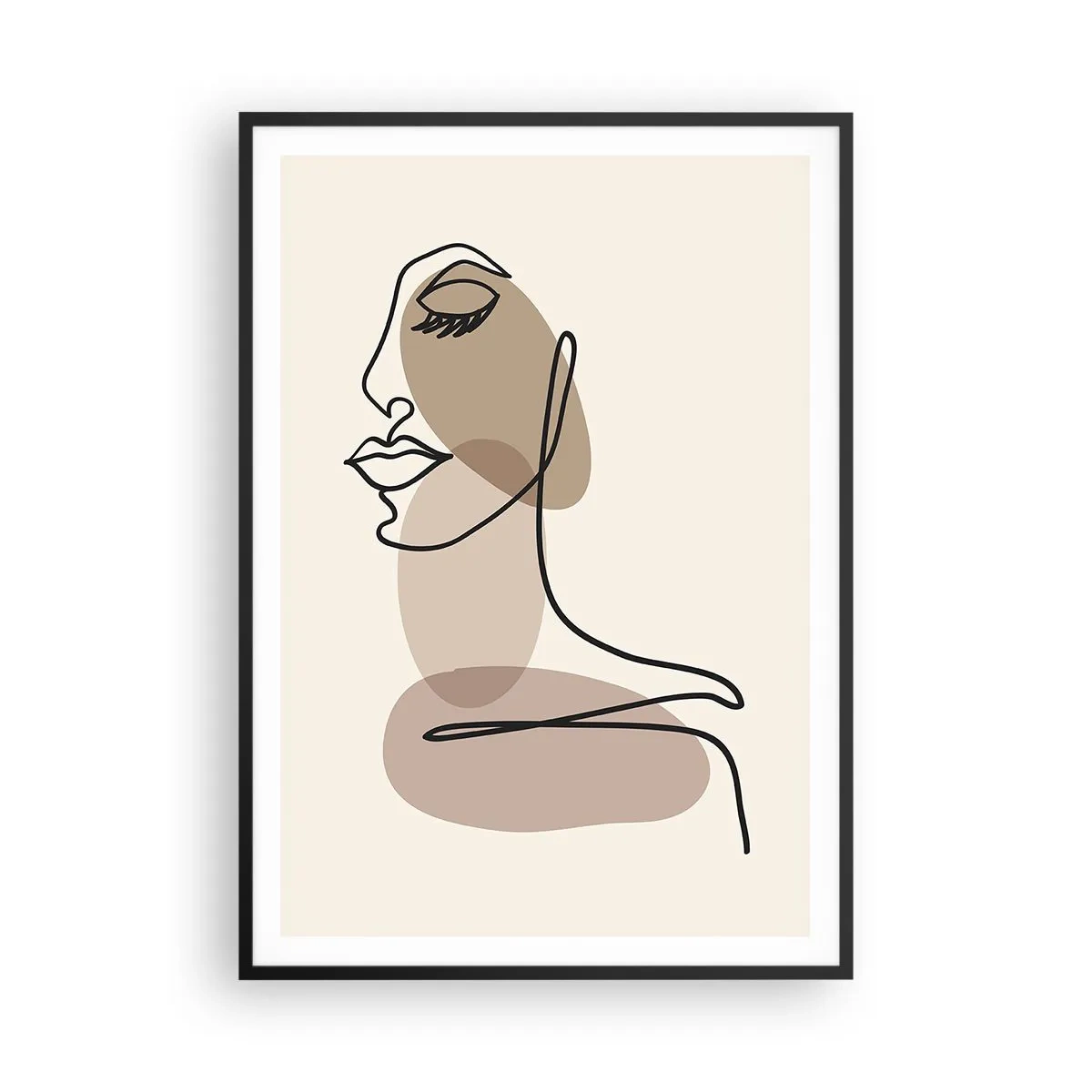 Plakat i sort ramme - En vis linje af skønhed - 70x100 cm