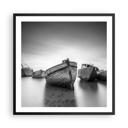 Plakat i sort ramme - Nu er det bare minder... - 60x60 cm