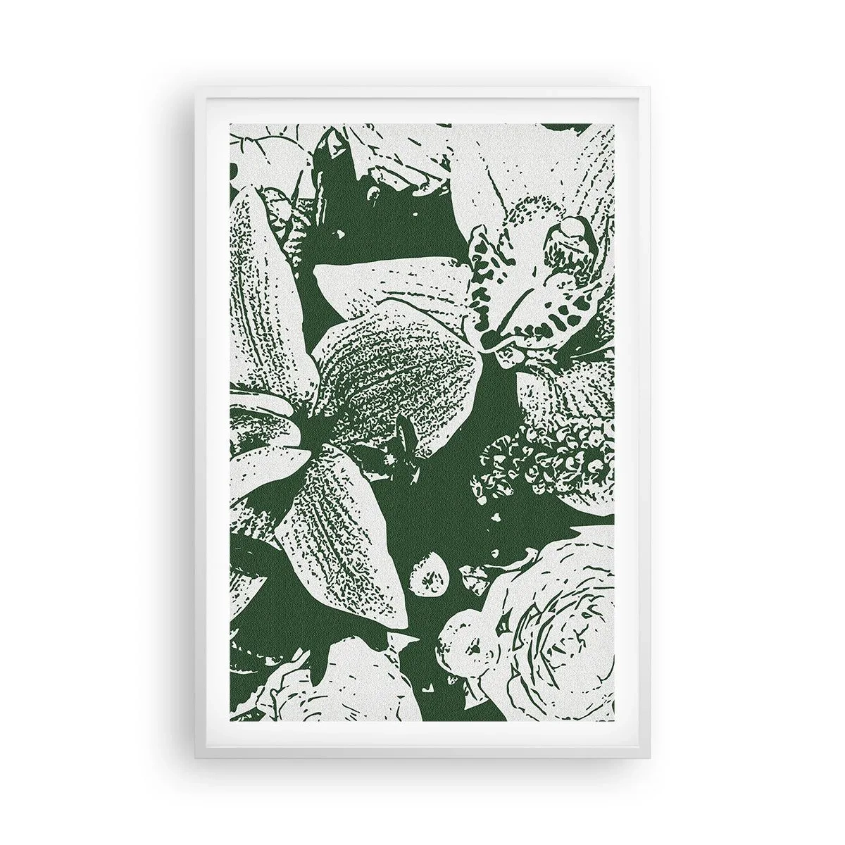 Plakat i hvid ramme - Buket - en verden af grønt - 61x91 cm