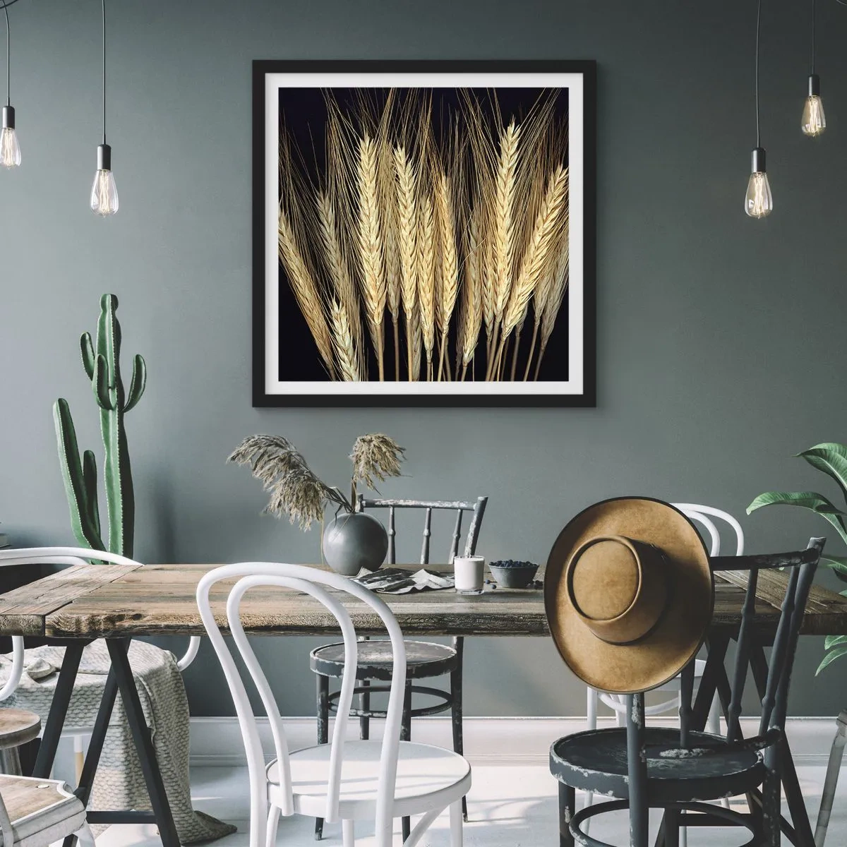 Plakat i sort ramme - Rustik magi - 40x40 cm