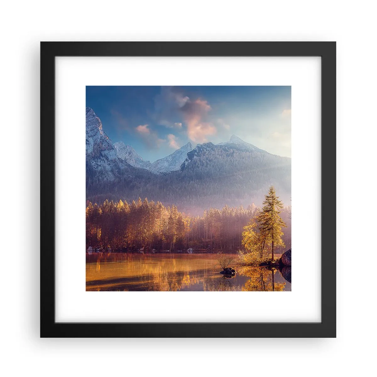 Plakat i sort ramme - I bjerge og dale - 30x30 cm