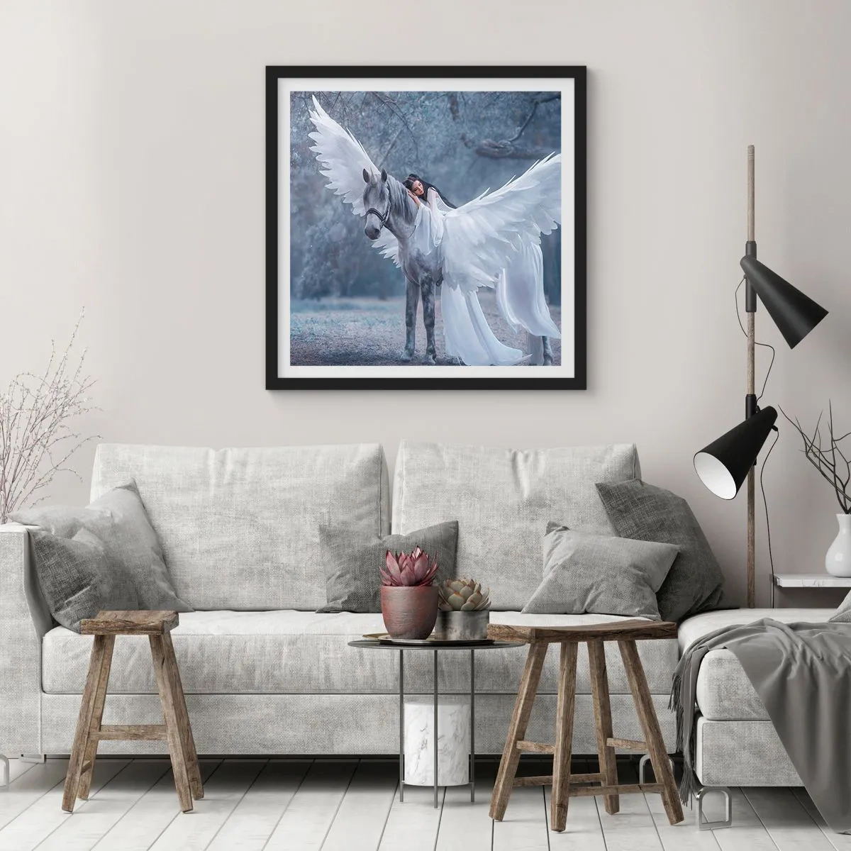 Plakat i sort ramme - Inspireret øjeblik - 40x40 cm