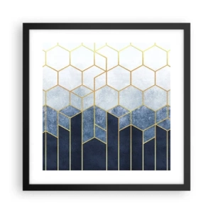 Plakat i sort ramme - Komposition i synkoperet rytme - 40x40 cm