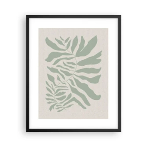 Plakat i sort ramme - Smaragdgrøn gren - 40x50 cm