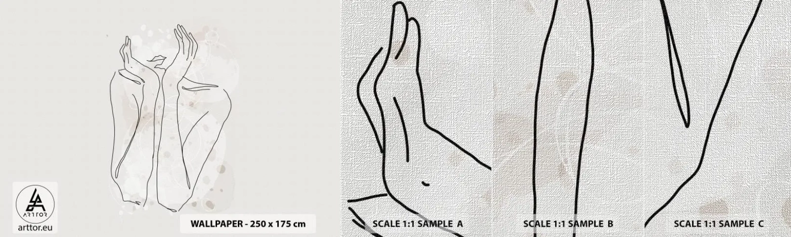 Prøve Fototapet Premium Canvas - En drømmende stund - Grafik, Kvinde, Stykke - 100x30 cm