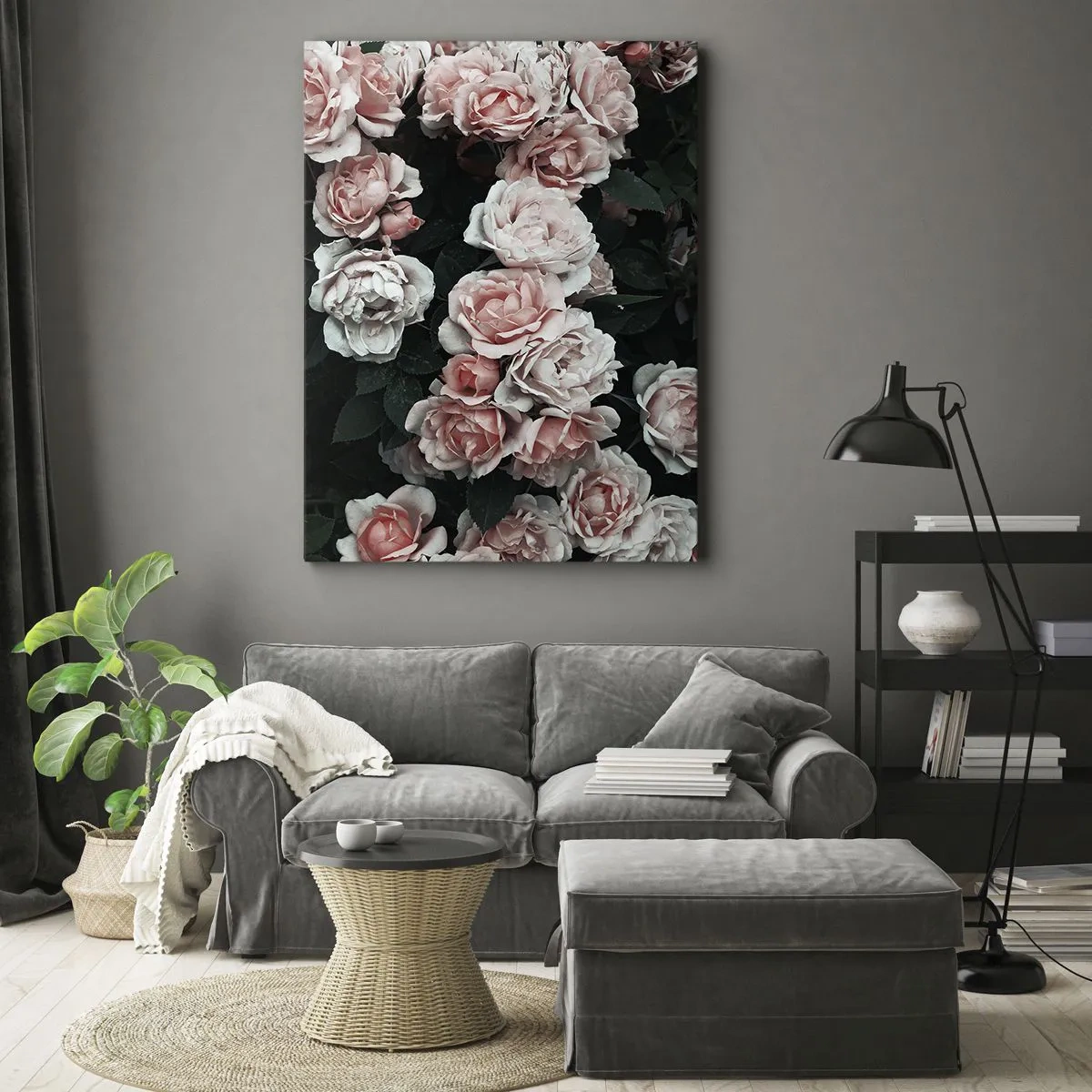 Lærredstryk - Billede på lærred - Lyserød ansamble - 50x70 cm