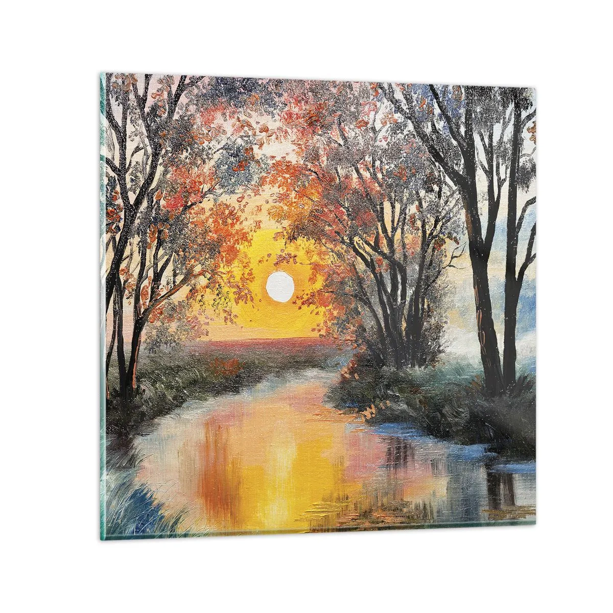 Billede på glas - Efterårs atmosfære - 30x30 cm
