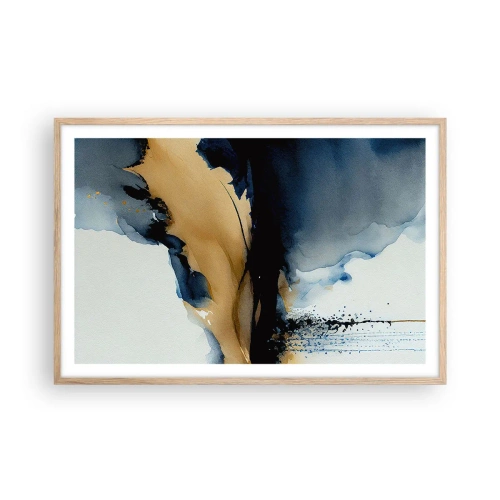 Plakat i ramme af lyst egetræ - Bag sløret - 91x61 cm