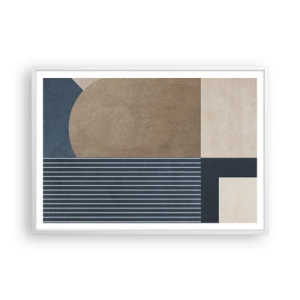 Plakat i hvid ramme - En komposition af enkelhed og rundhed - 100x70 cm