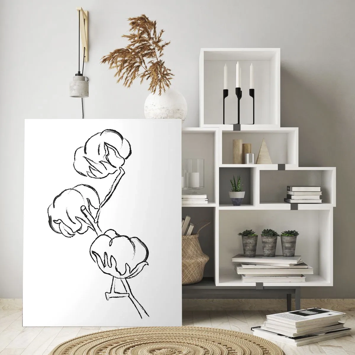 Billede på glas - Bomuld ned - 70x100 cm