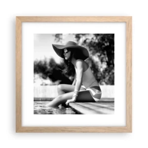 Plakat i ramme af lyst egetræ - Sommerdrøm - 30x30 cm