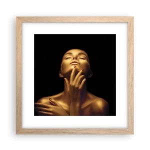 Plakat i ramme af lyst egetræ - Som gylden silke - 30x30 cm