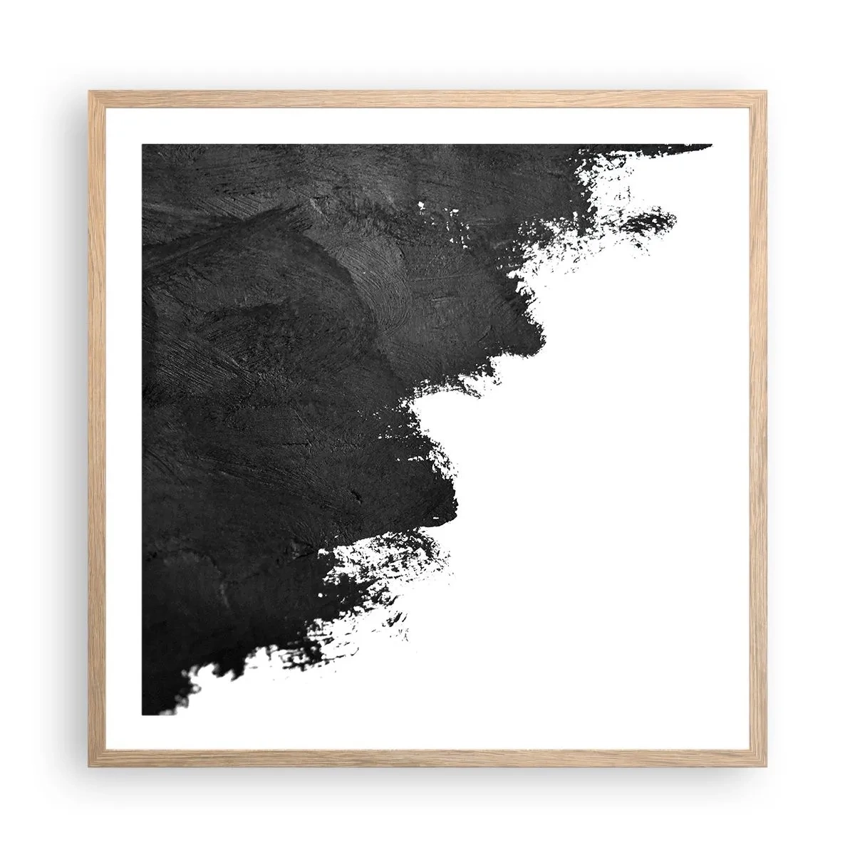 Plakat i ramme af lyst egetræ - Elementer: jord - 60x60 cm