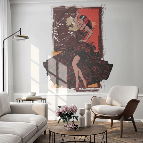Fototapet Selvklæbende Deluxe Sticker - I hjertets rytme - Danser, Flamenco, Dans - 250x175 cm