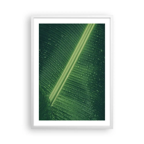 Plakat i hvid ramme - Grøn struktur - 50x70 cm