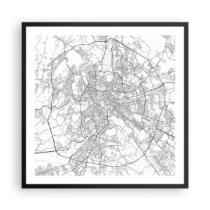 Plakat i sort ramme - Romersk cirkel - 60x60 cm