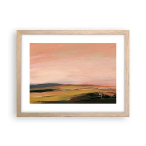 Plakat i ramme af lyst egetræ - I lyserøde toner - 40x30 cm