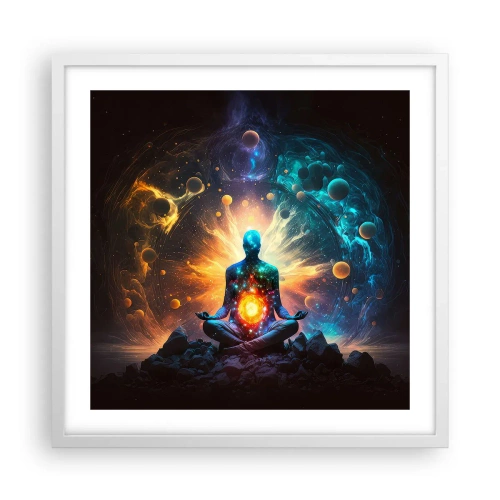 Plakat i hvid ramme - Kosmisk ro - 50x50 cm