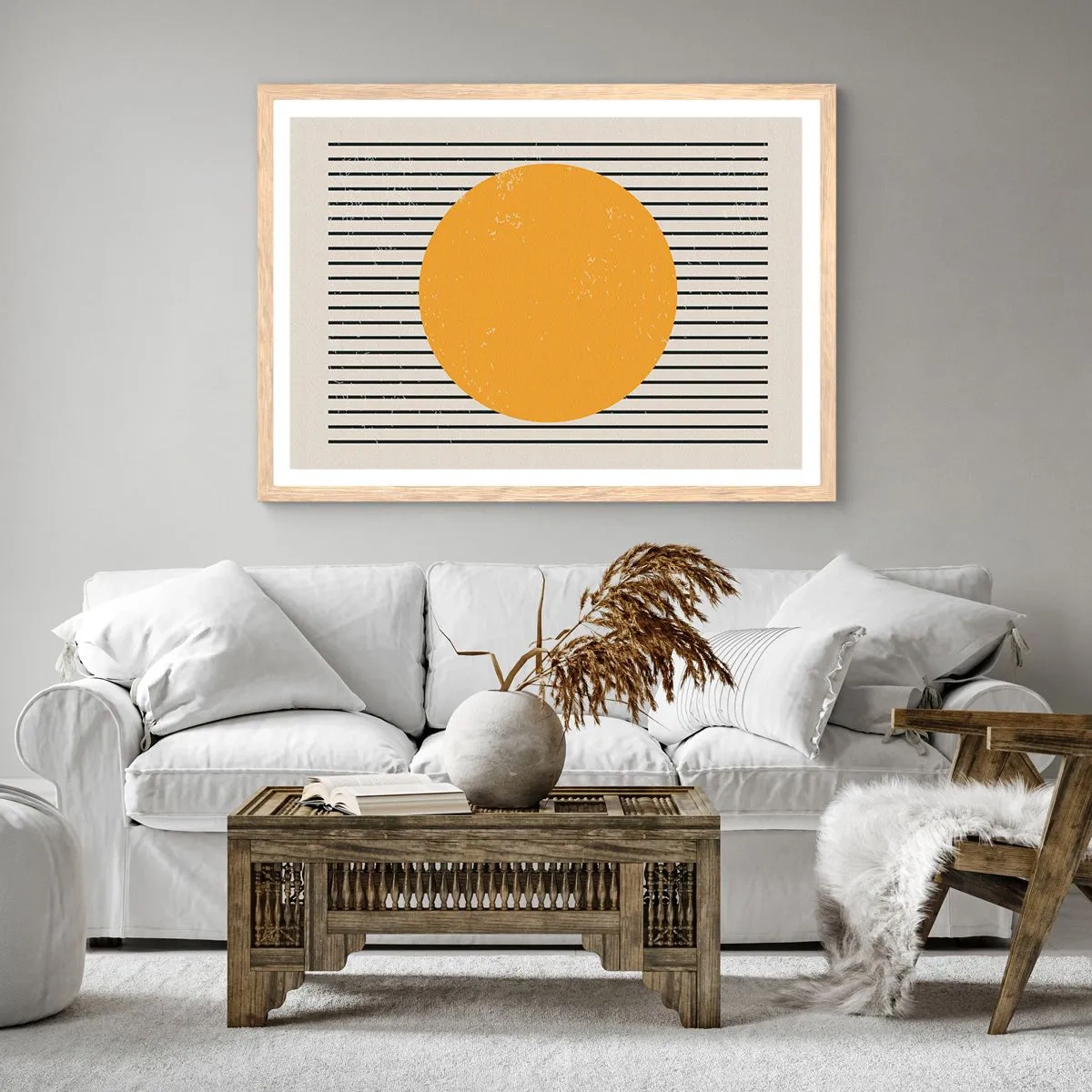 Plakat i ramme af lyst egetræ - Enkelthedens kraft - 50x40 cm