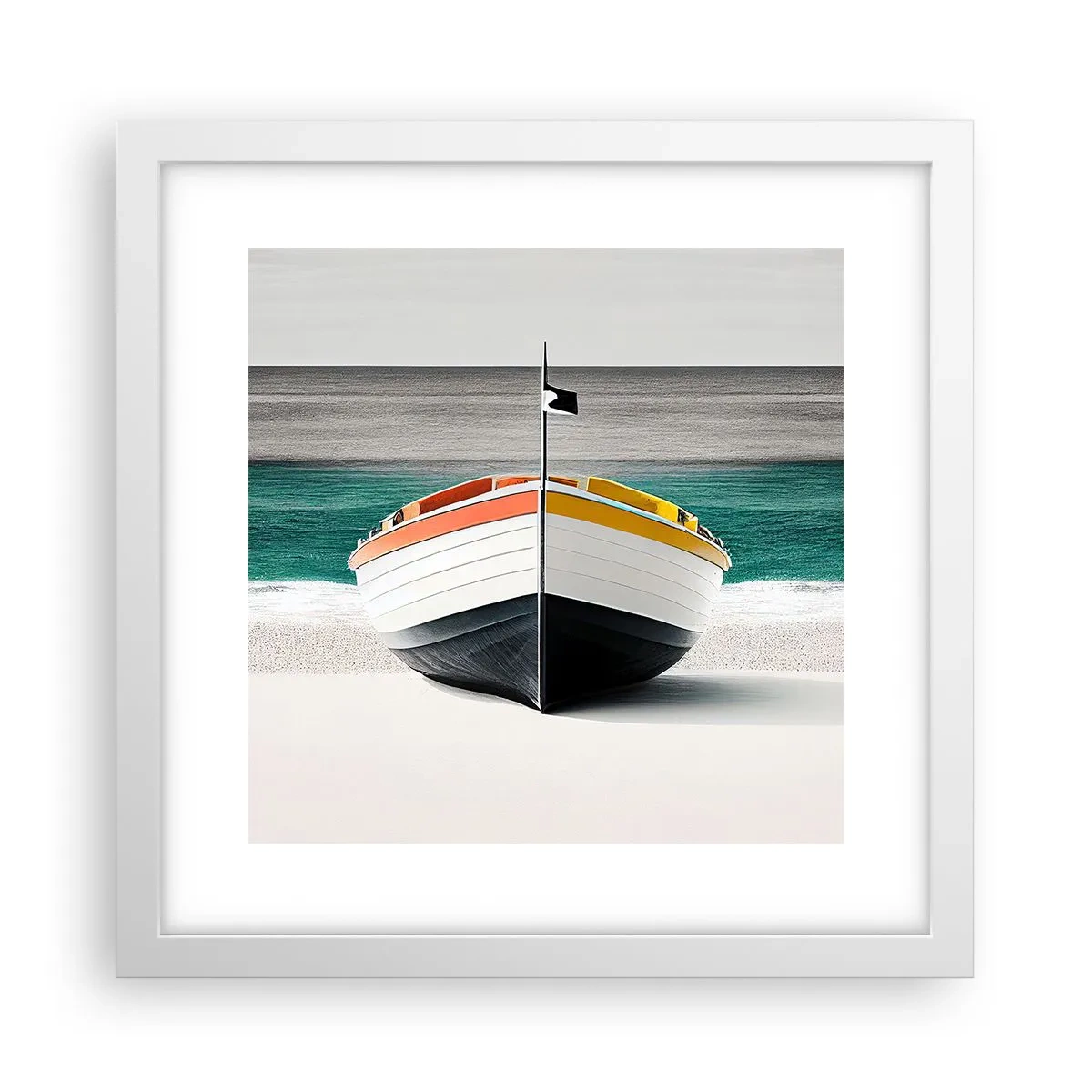 Plakat i hvid ramme - På sin plads - 30x30 cm