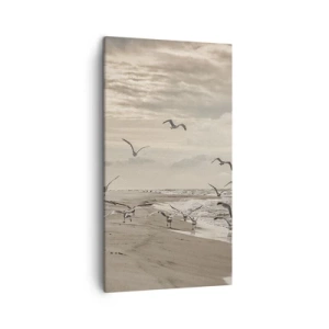 Lærredstryk - Billede på lærred - Havet brummer, fuglene synger - 45x80 cm