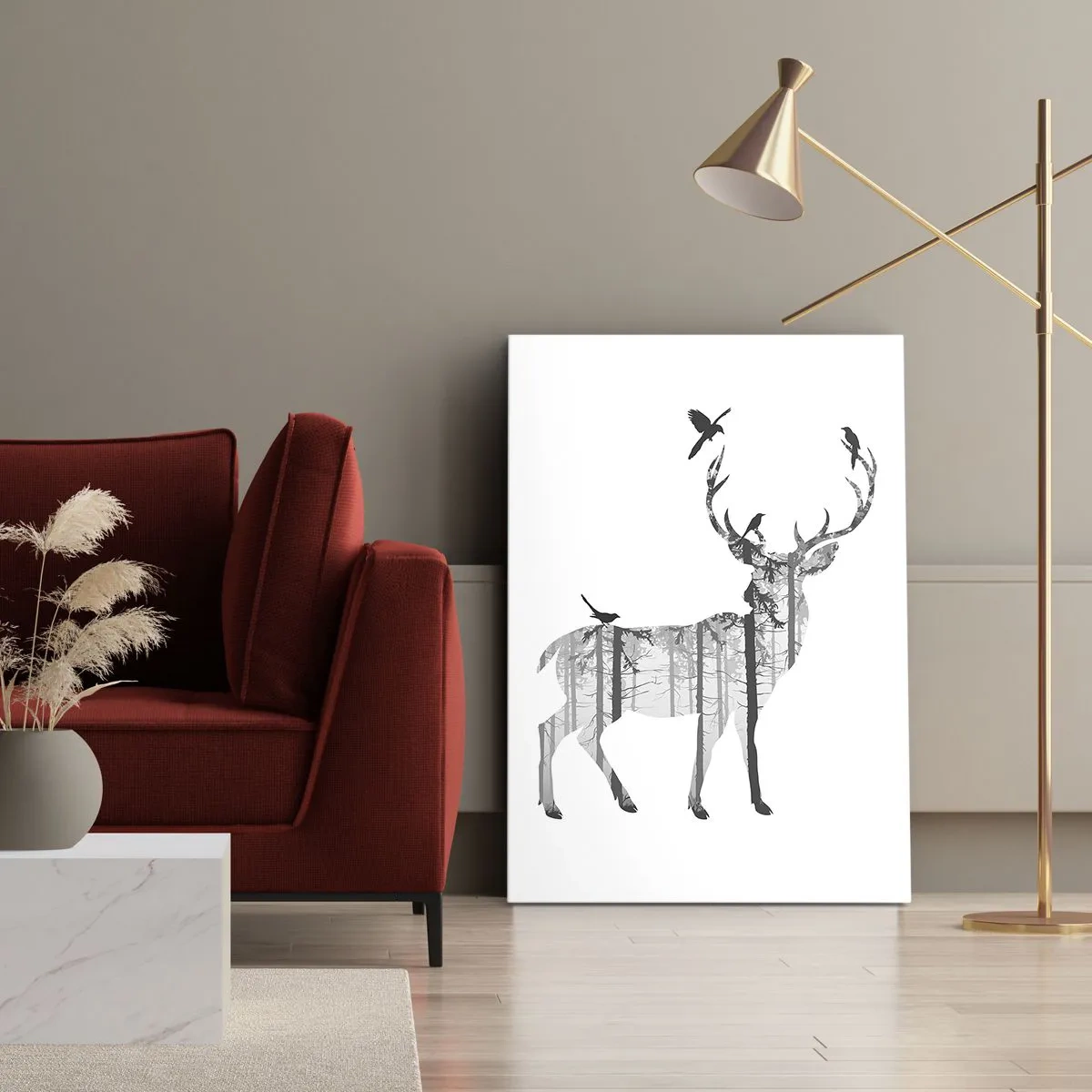 Lærredstryk - Billede på lærred - Skovens gode ånd - 45x80 cm