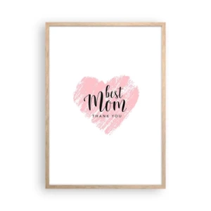 Plakat i ramme af lyst egetræ - Altid det rette øjeblik - 50x70 cm