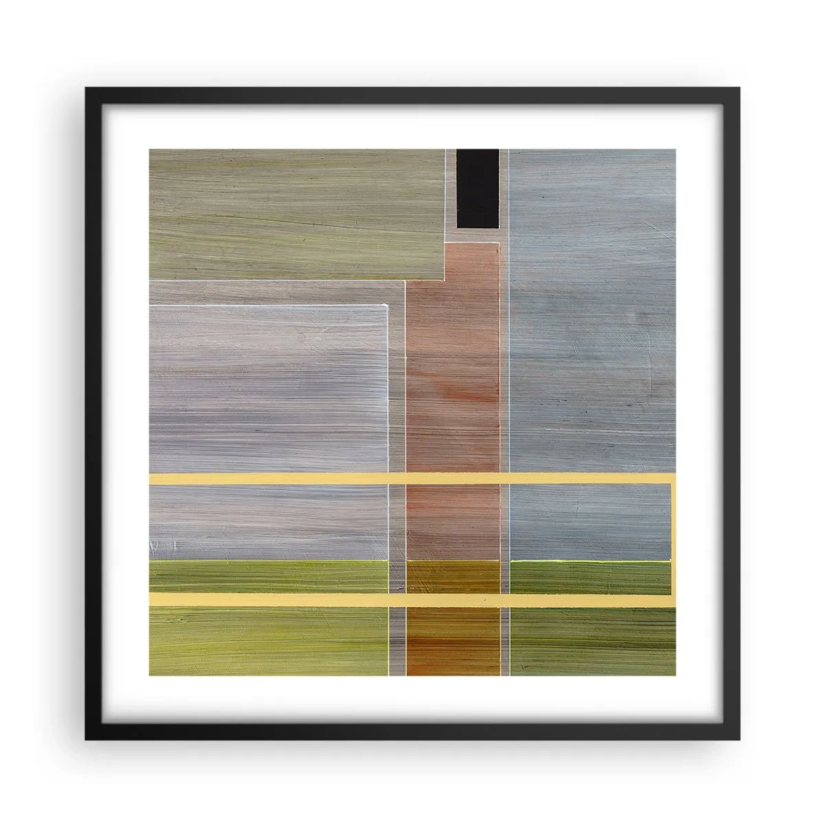 Plakat i sort ramme - Lige og rolig - 50x50 cm