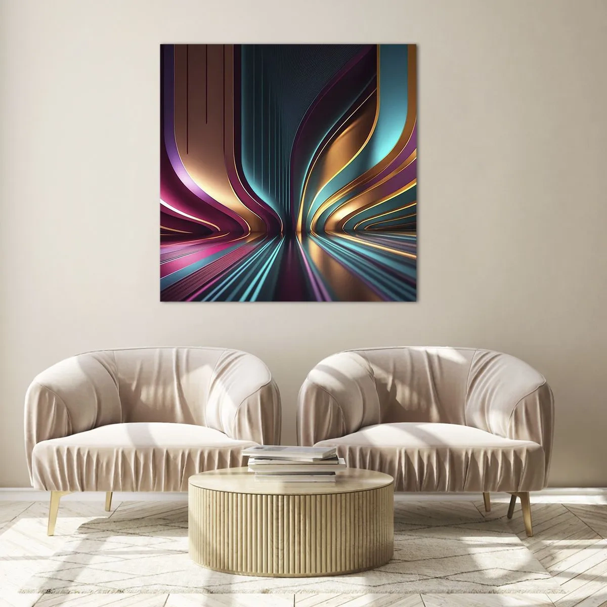 Billede på glas - Lysets arkitektur - 40x40 cm