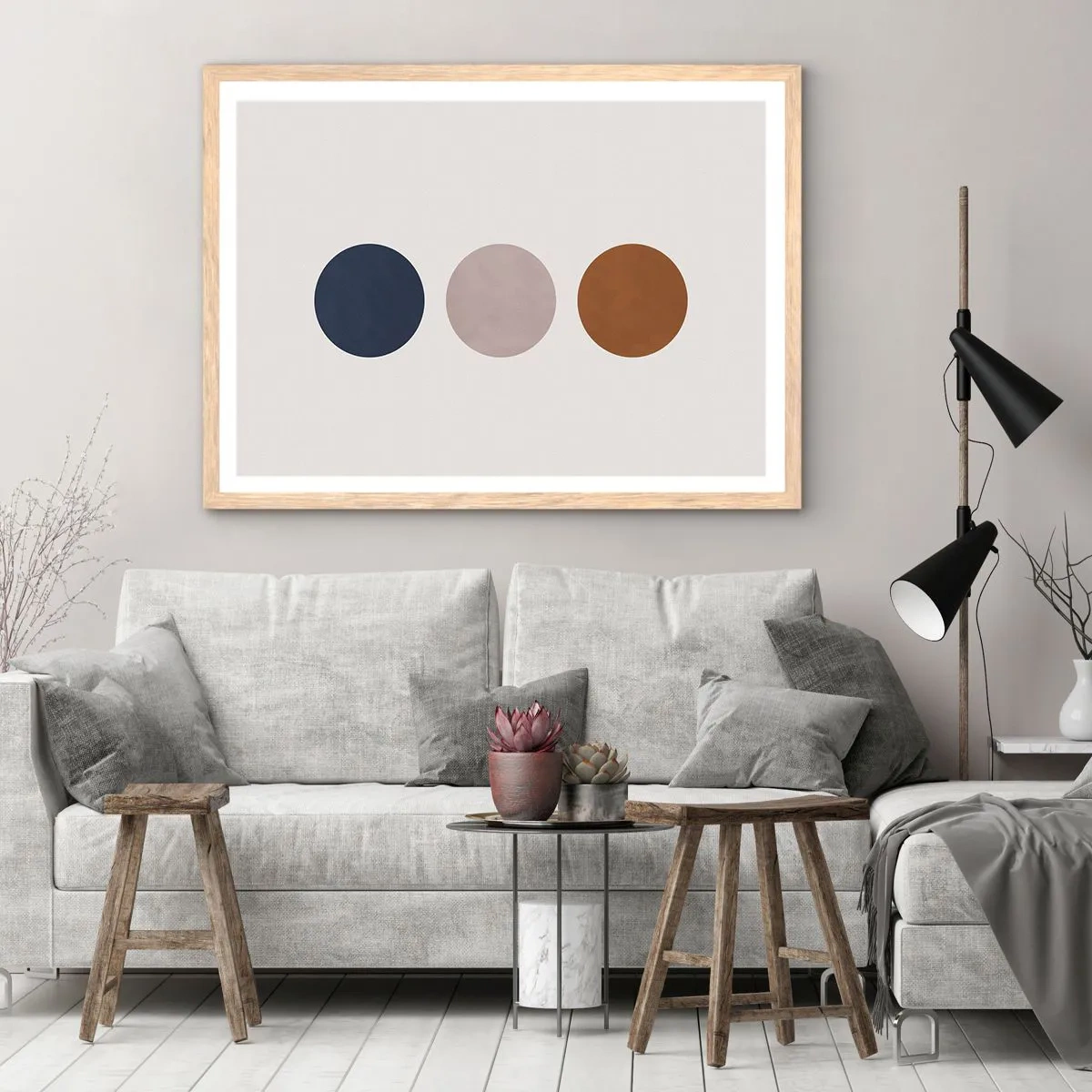 Plakat i ramme af lyst egetræ - Et symbol på perfektion - 100x70 cm