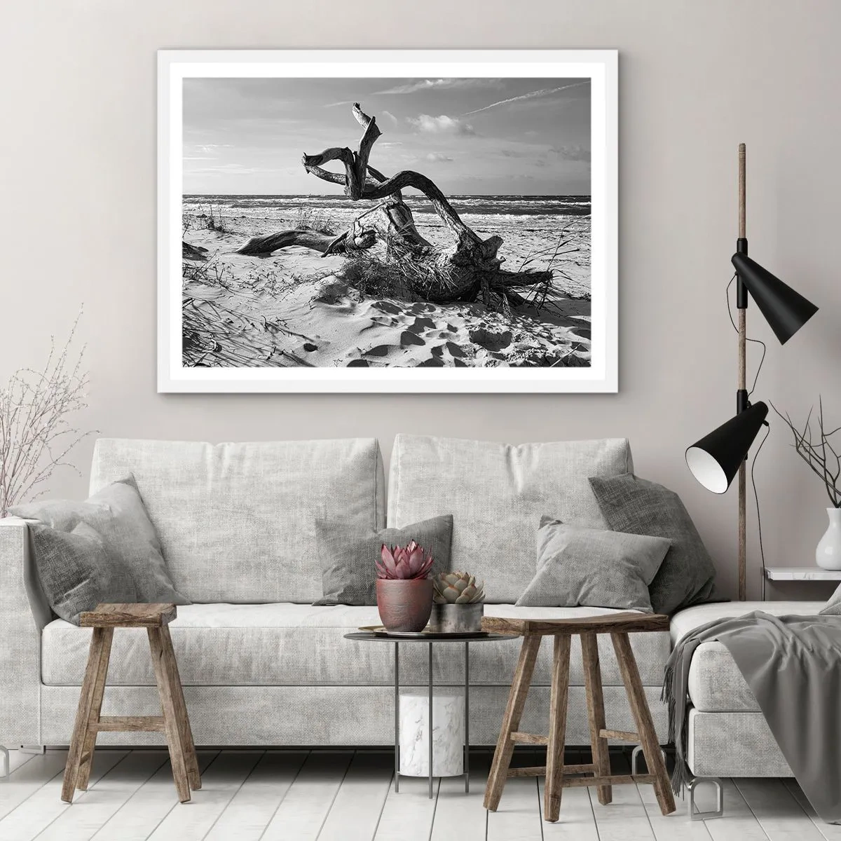 Plakat i hvid ramme - Havets skulptur - 40x30 cm