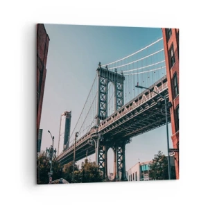 Lærredstryk - Billede på lærred - Over byens bølger - 50x50 cm