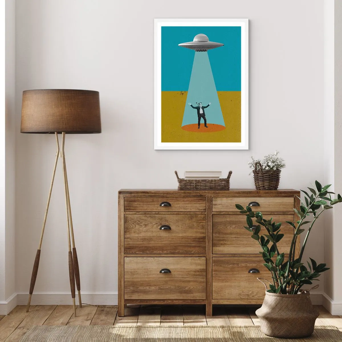 Plakat i hvid ramme - Et tæt møde - 30x40 cm