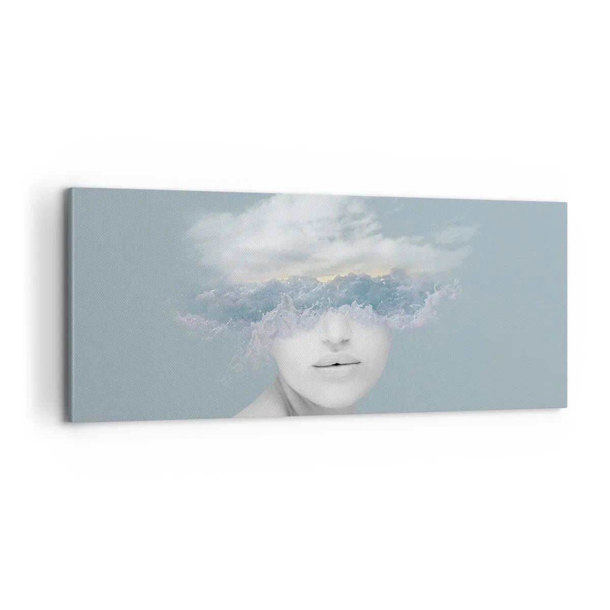 Lærredstryk - Billede på lærred - Med hovedet i skyerne - 100x40 cm