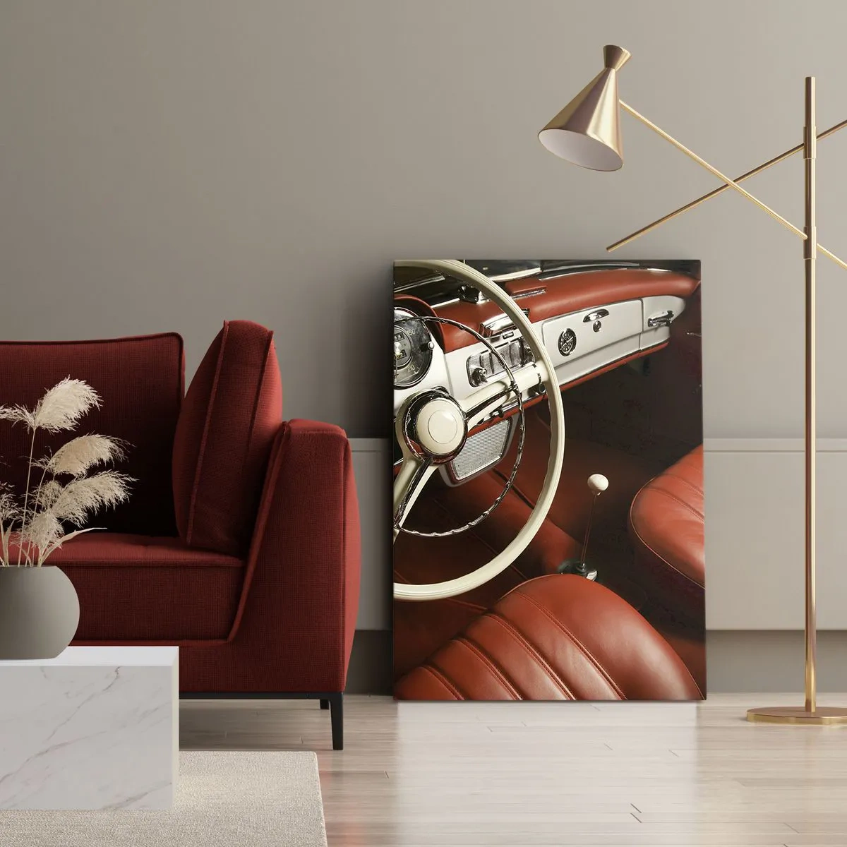 Lærredstryk - Billede på lærred - Luksus i vintage stil - 45x80 cm