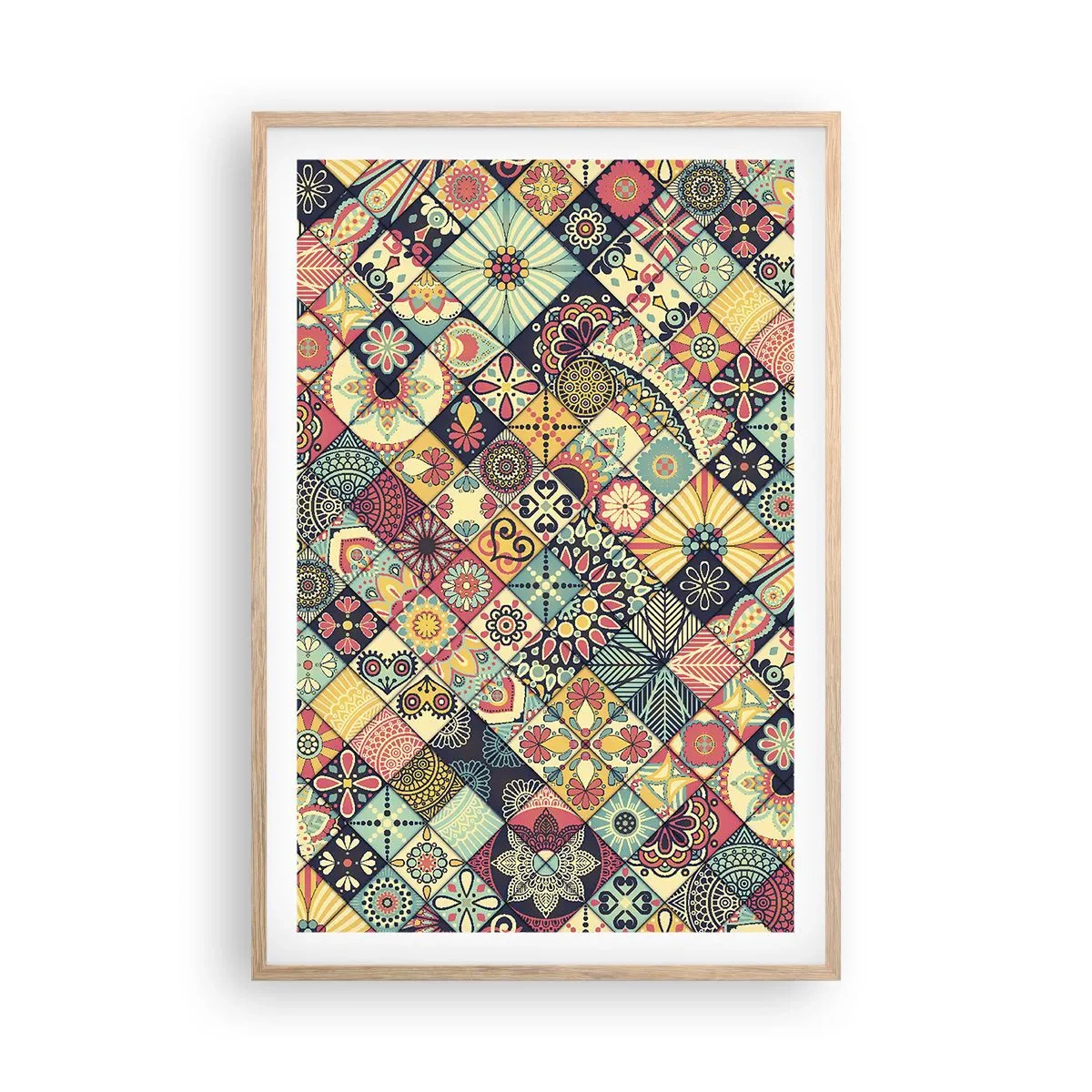 Plakat i ramme af lyst egetræ - Marokkansk stemning - 61x91 cm